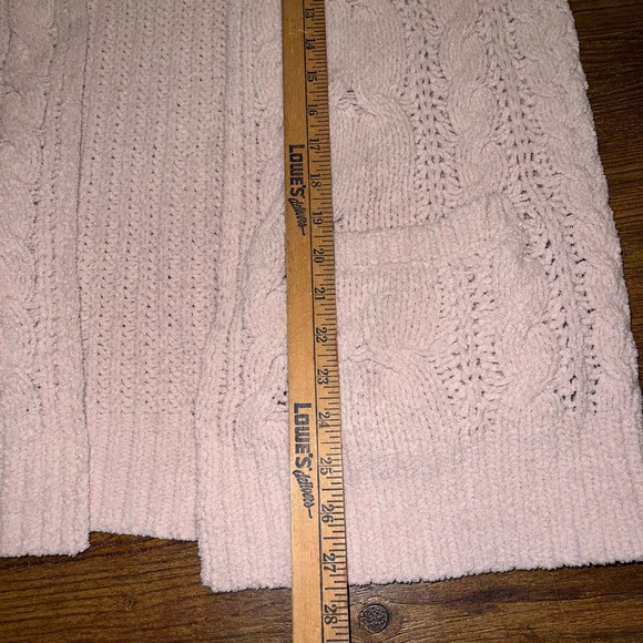 ⭐️Cupio Light Pink Open Front Chunky Knit Long Sleeve Cardigan Size M - Picture 11 of 14